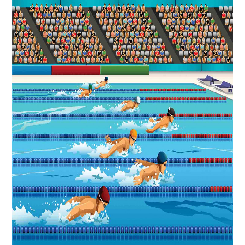 Olympics Swimming Race Duvet Cover Set