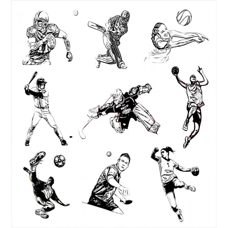 Sports Theme Sketch Duvet Cover Set