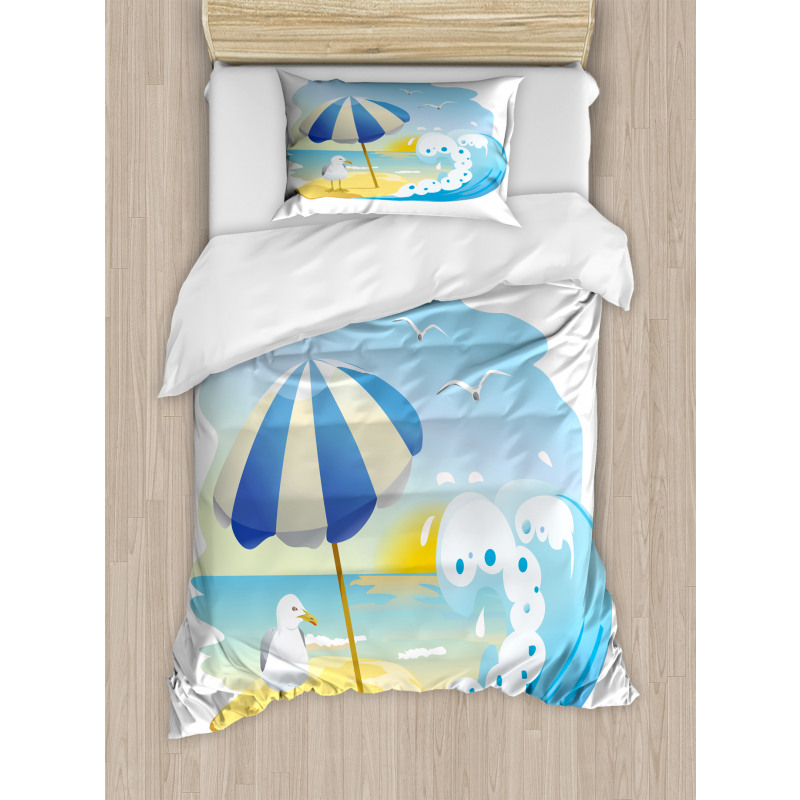 Seagull at Beach Kids Duvet Cover Set