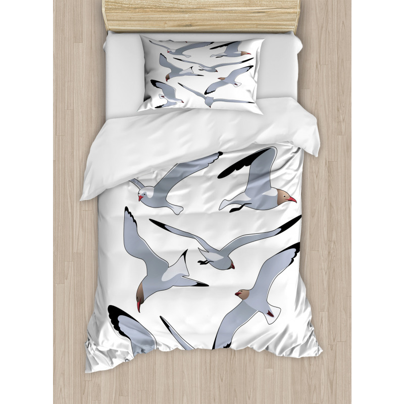 Flying Seagulls Cartoon Duvet Cover Set