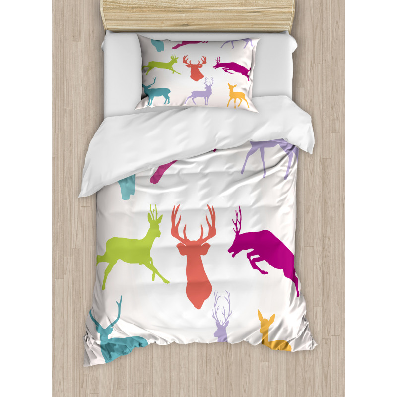 Colorful Jumping Animals Duvet Cover Set