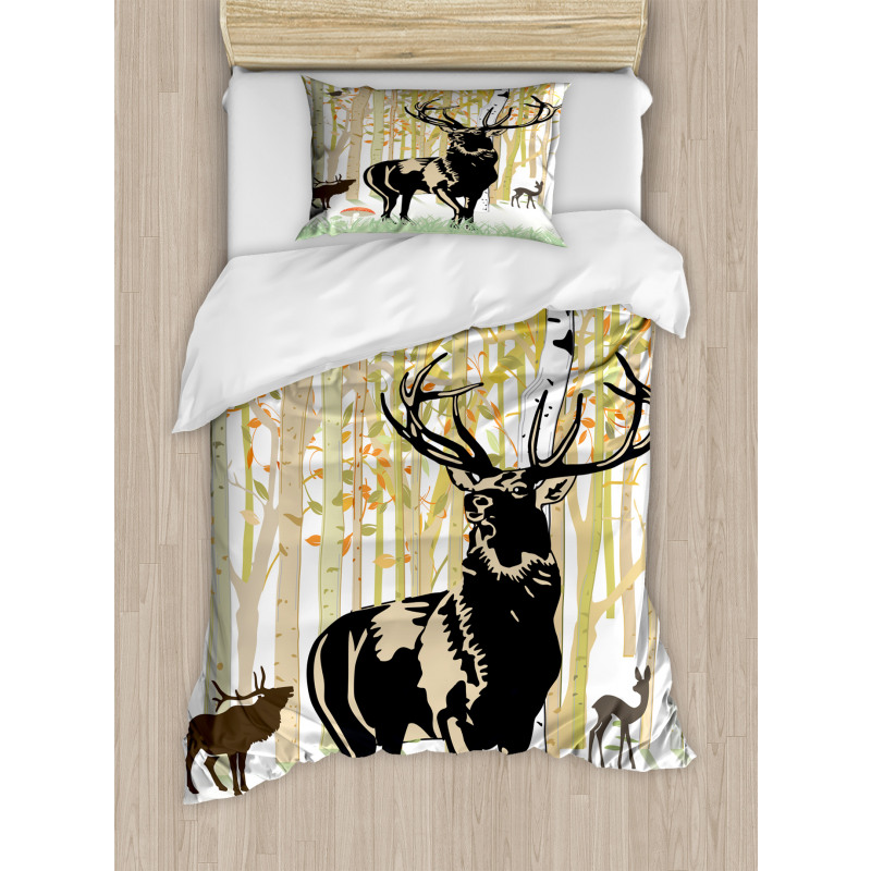 Autumn Forest Wild Animal Duvet Cover Set