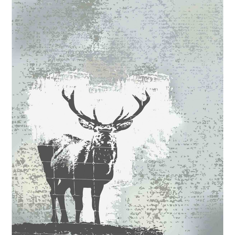 Stag Silhouette Grunge Duvet Cover Set