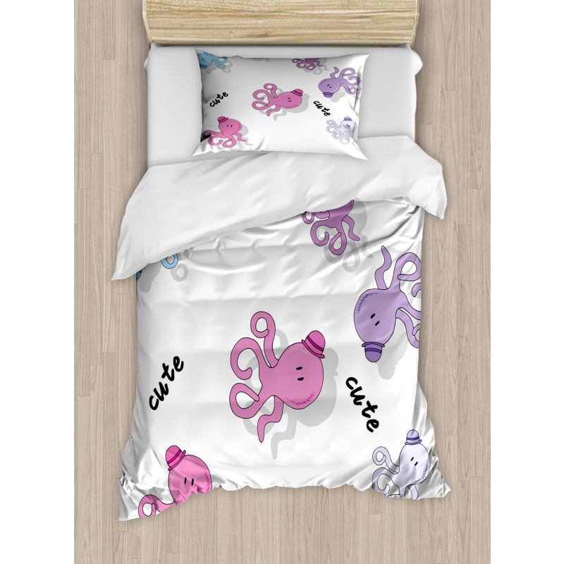 Cartoon Octopus Art Duvet Cover Set