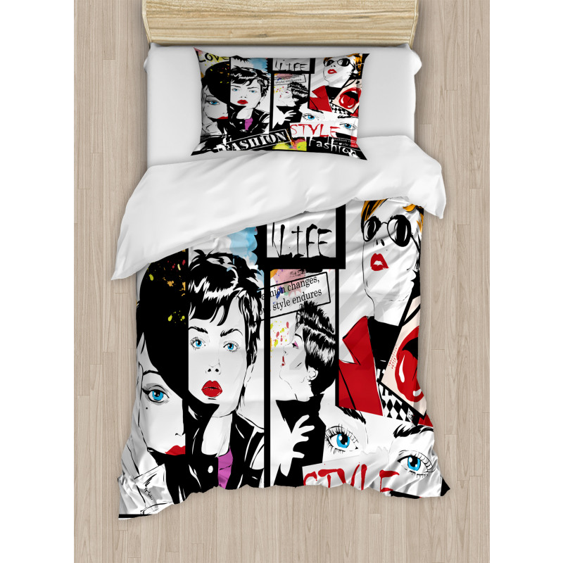 Modern Fashion Girl Duvet Cover Set