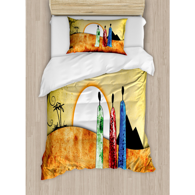 Tribe Facing Sunrise Duvet Cover Set