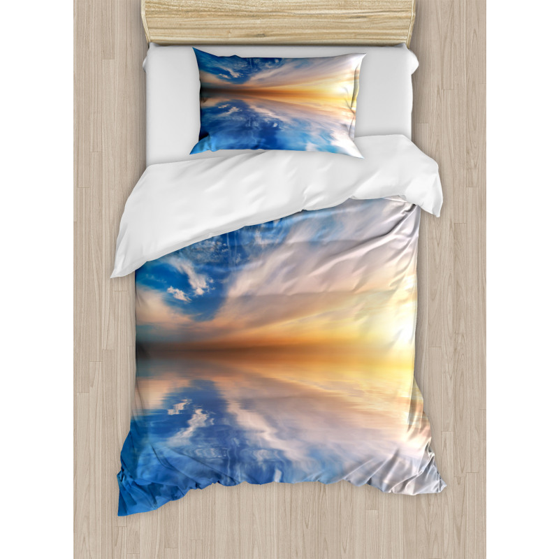 Sky Reflections Sunset Duvet Cover Set