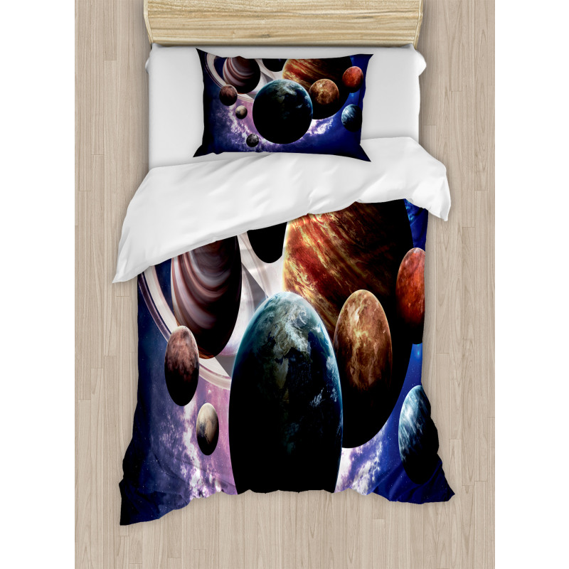 Milky Way Planets Space Duvet Cover Set