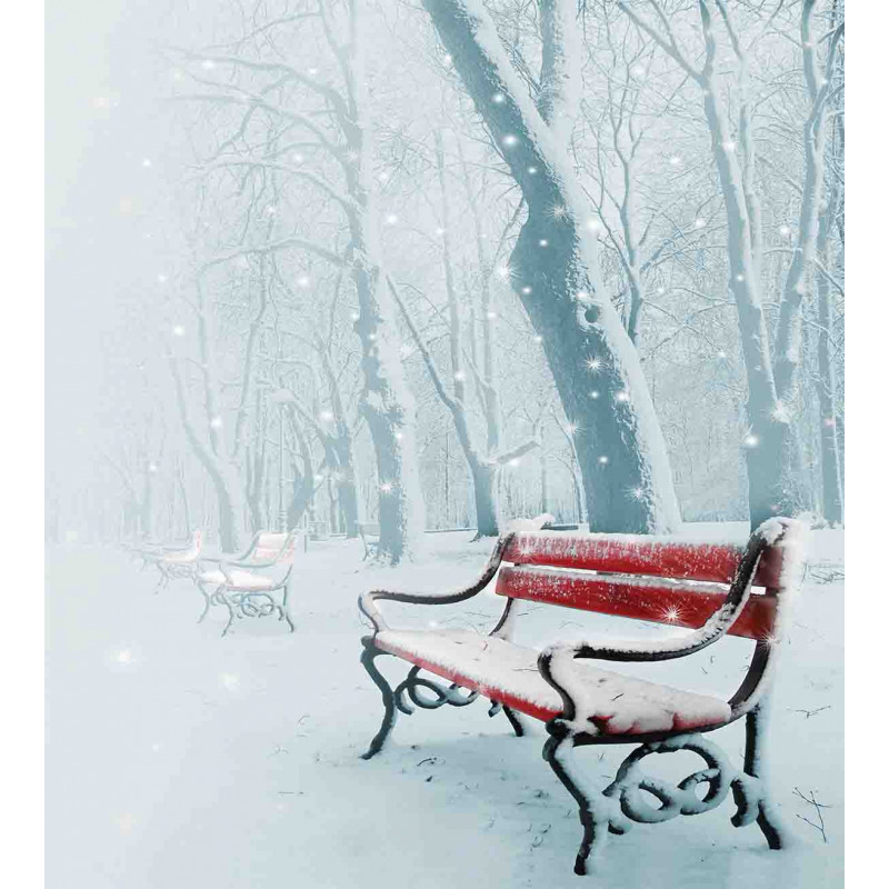 Snowy Bench Misty Path Duvet Cover Set