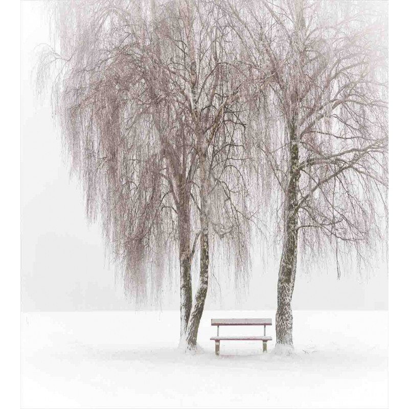 Snowy Bench in the Park Duvet Cover Set