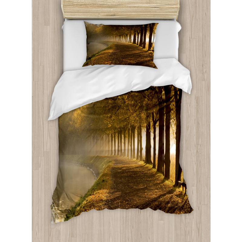 Walkway at Canal Misty Duvet Cover Set