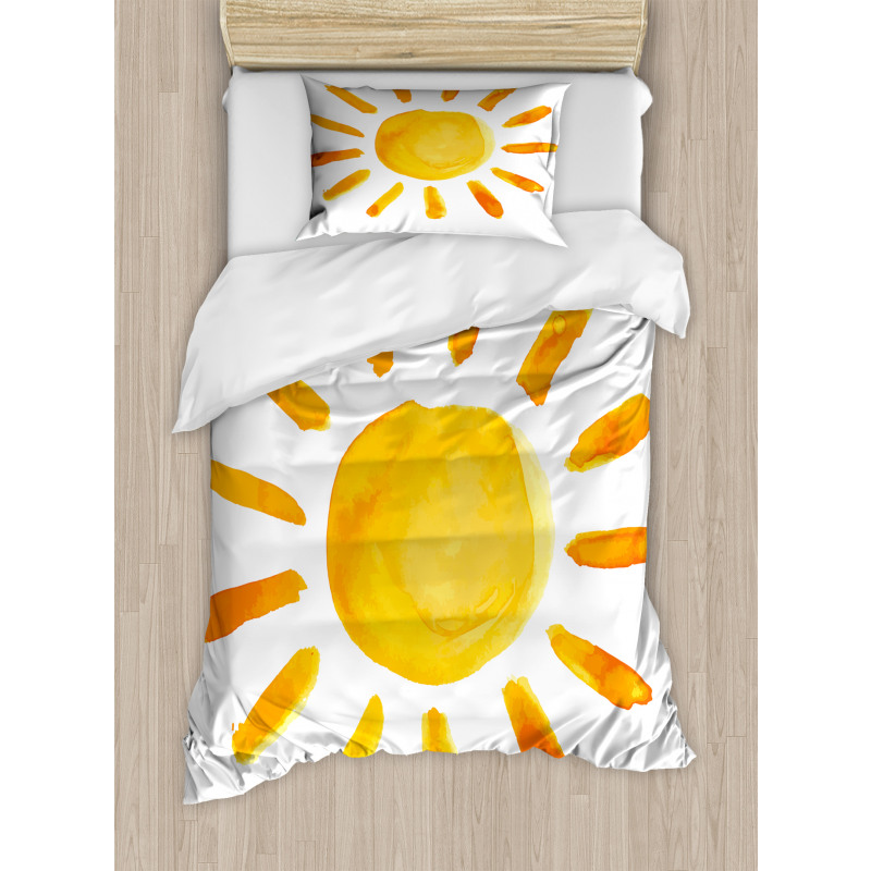 Watercolor Sun Childish Duvet Cover Set