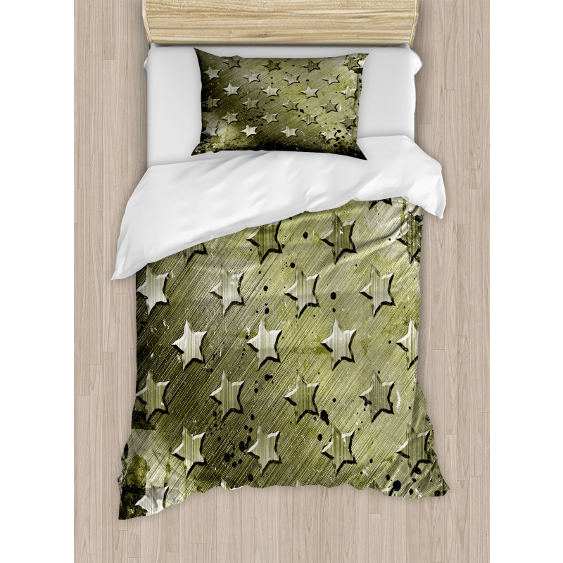 Grunge Effect Stars Duvet Cover Set