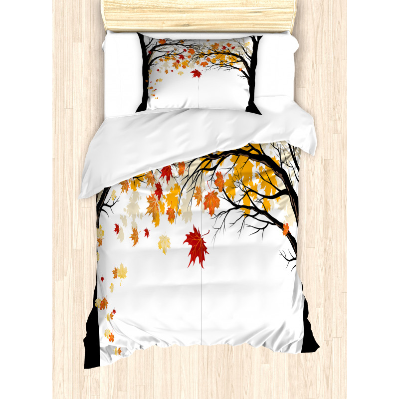 Trees with Dried Leaves Duvet Cover Set