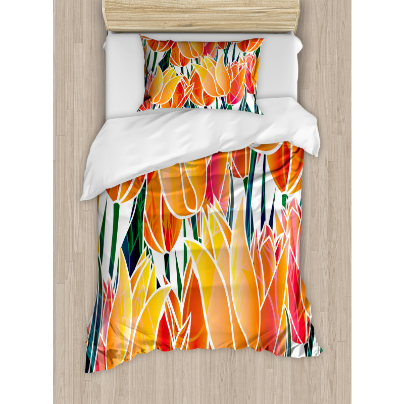 Floral Tulip Garden Duvet Cover Set