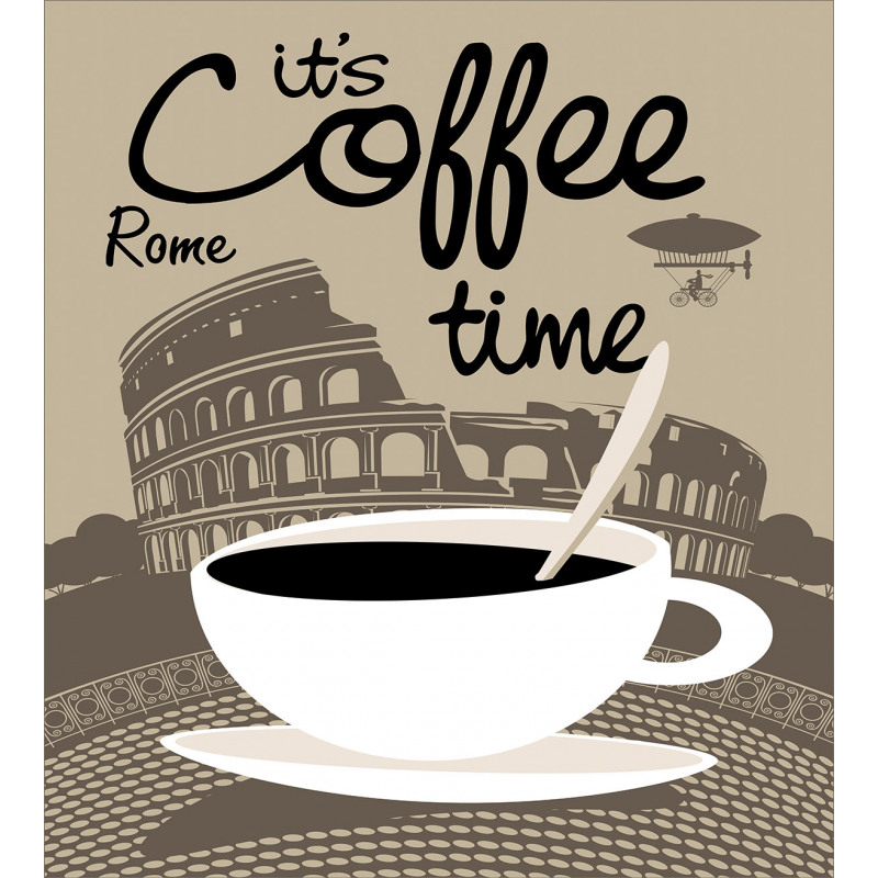 Rome Landmark Drink Cup Duvet Cover Set