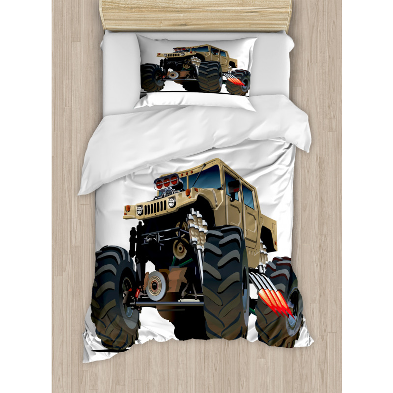 Monster Truck Racing Duvet Cover Set