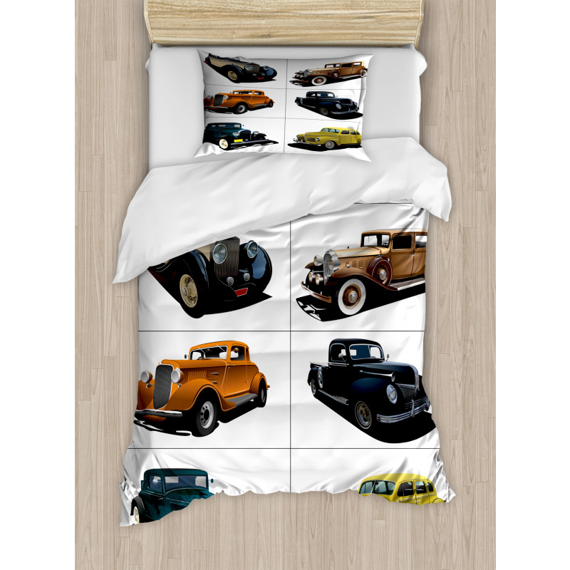 Collage of Fifties Car Duvet Cover Set