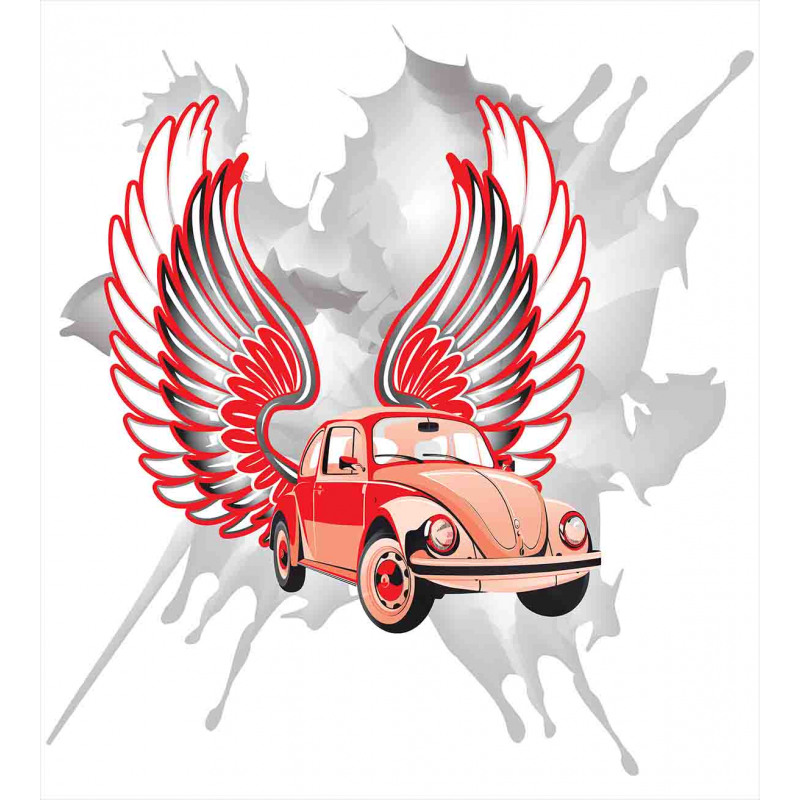 Vintage Car with Wings Duvet Cover Set