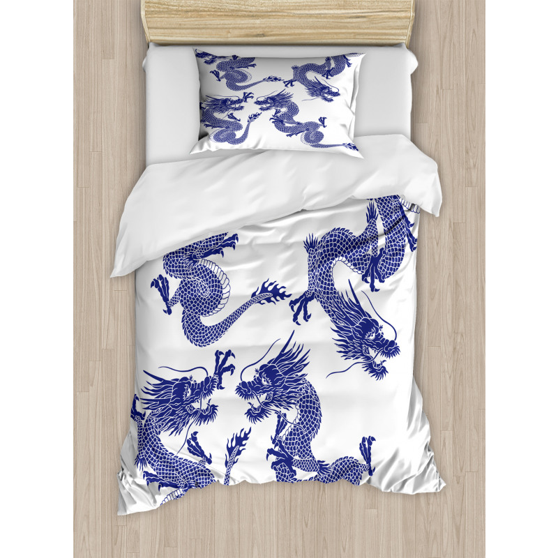 Japanese Dragons Mythical Duvet Cover Set