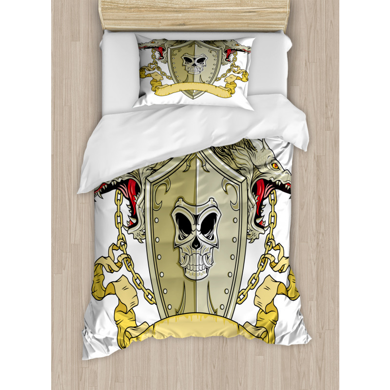 Shield Dragon Medieval Duvet Cover Set
