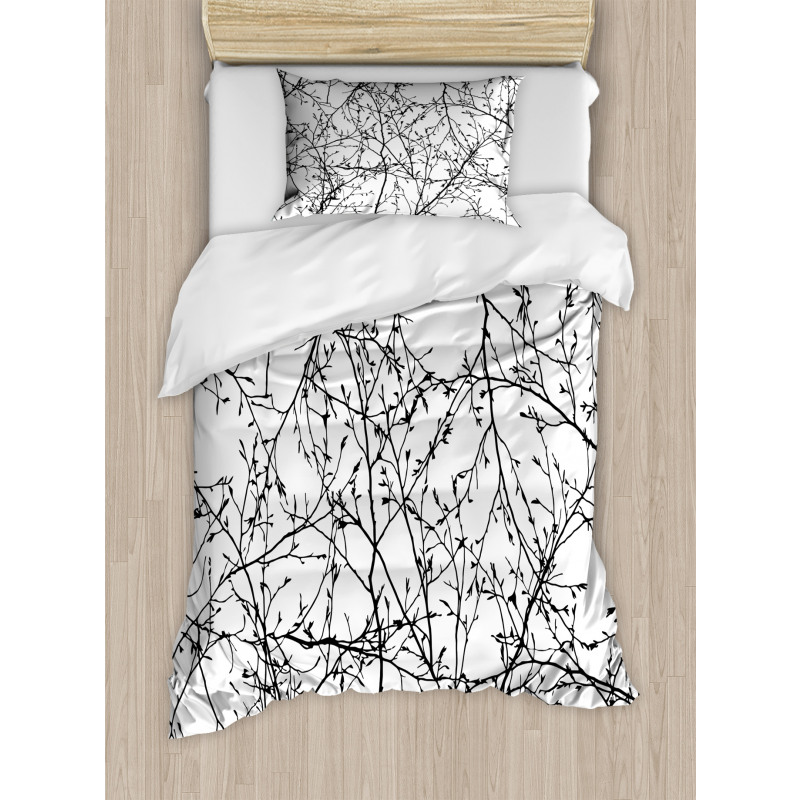 Branches with Leaves Buds Duvet Cover Set