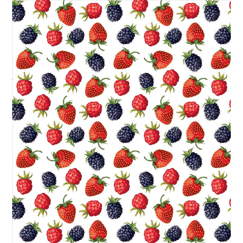 Strawberries Raspberry Duvet Cover Set