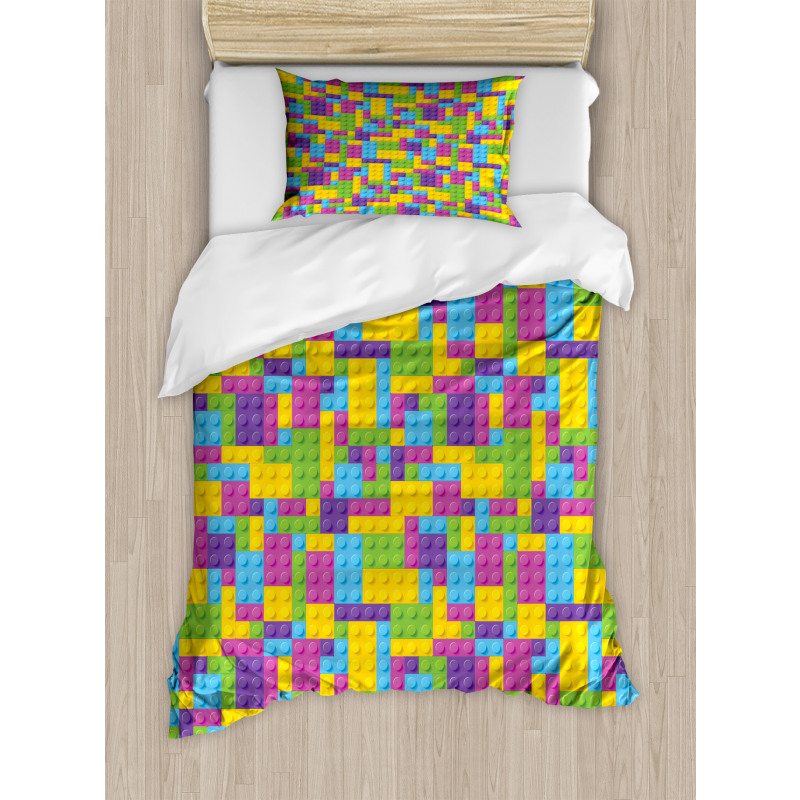 Colorful Blocks Game Cube Duvet Cover Set