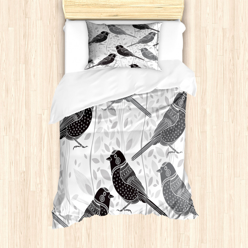 Birds and Floral Patterns Duvet Cover Set