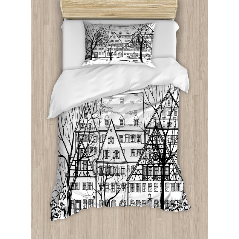 European Town Street Duvet Cover Set