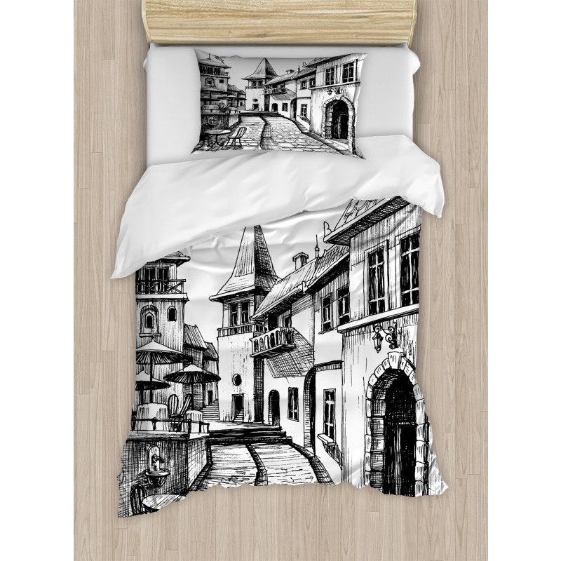 Old Town Street Peaceful Duvet Cover Set