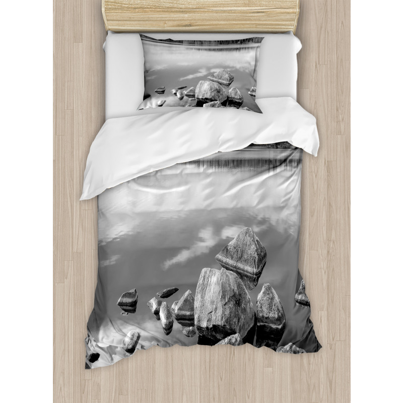 Rock in Lake Shore Duvet Cover Set