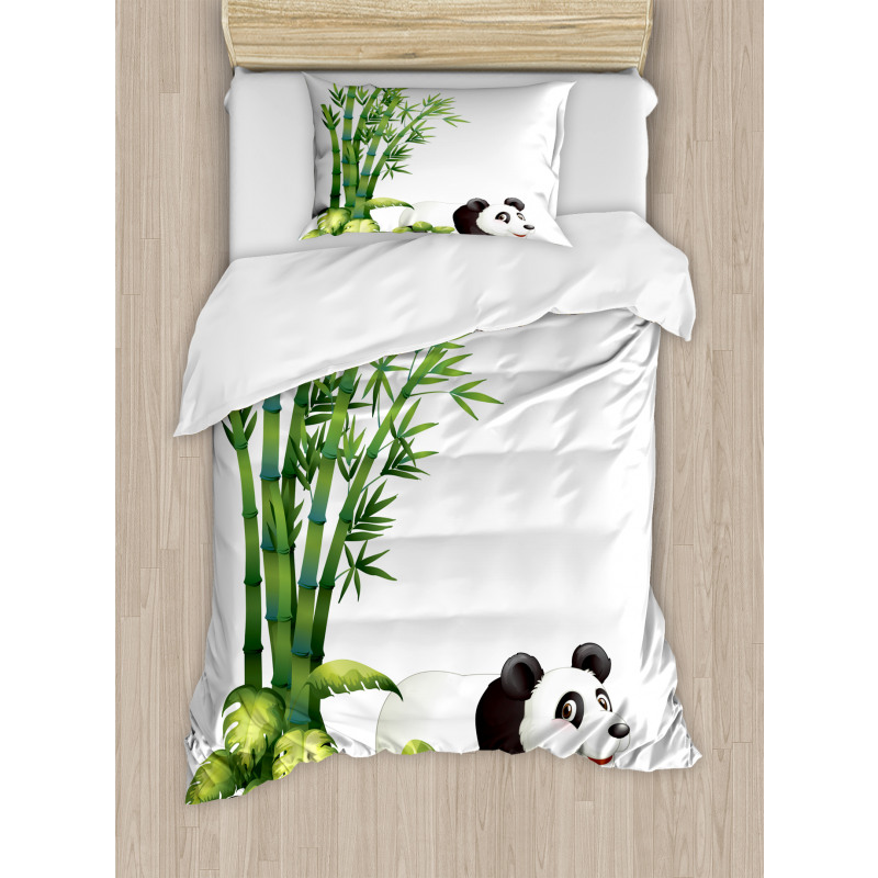 Panda Bear Bamboo Duvet Cover Set