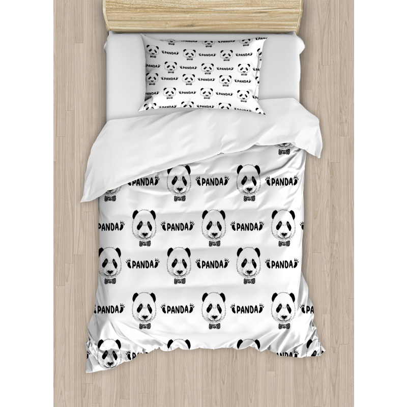 Panda Bow Tie Duvet Cover Set