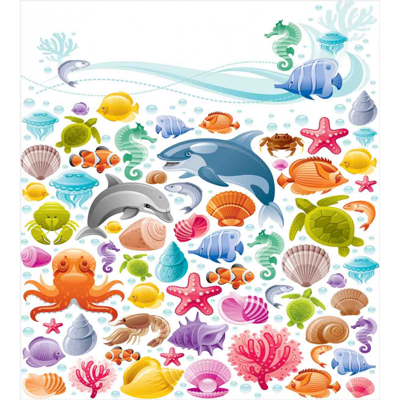 Ocean Fauna Design Duvet Cover Set