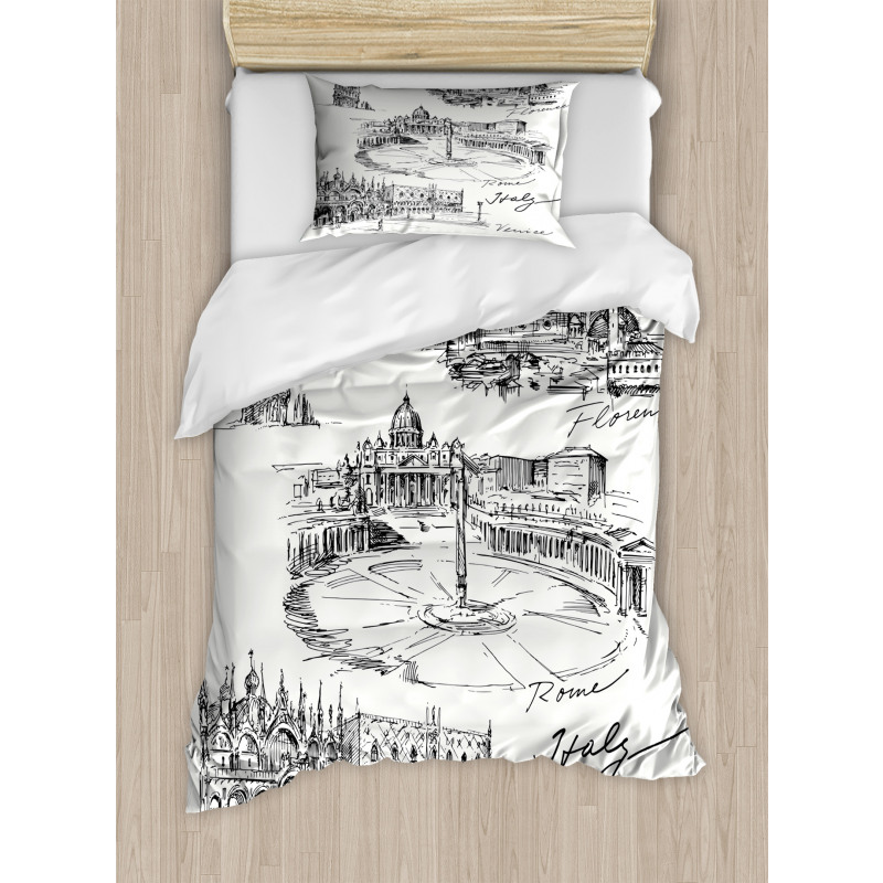 Italian Landmarks Travel Duvet Cover Set