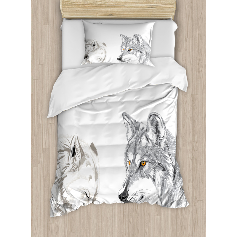 Sketchy Portraits Wildlife Duvet Cover Set