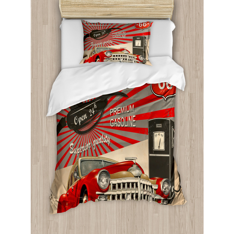 Retro Poster Effect Duvet Cover Set