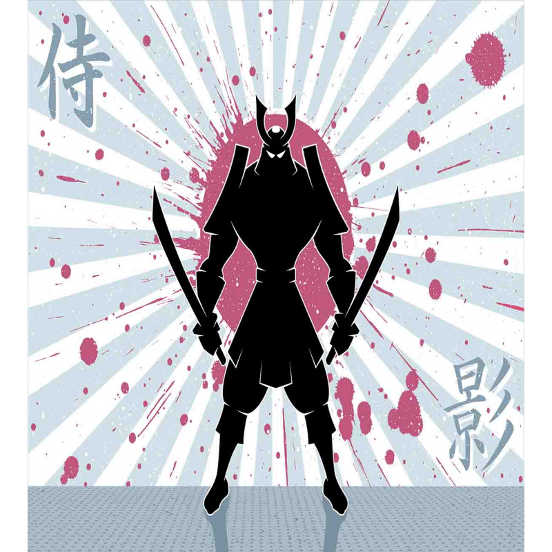 Cartoon Dark Color Samurai Duvet Cover Set