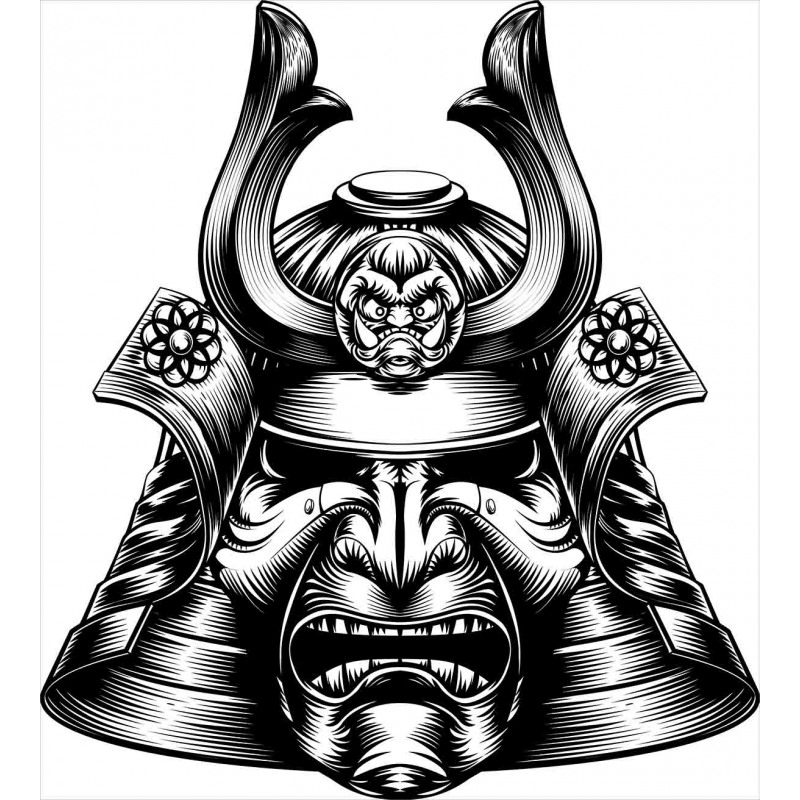 Samurai Mask Martial Duvet Cover Set