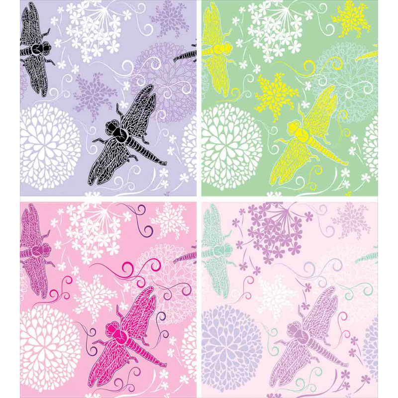 Dragonflies Dandelion Duvet Cover Set
