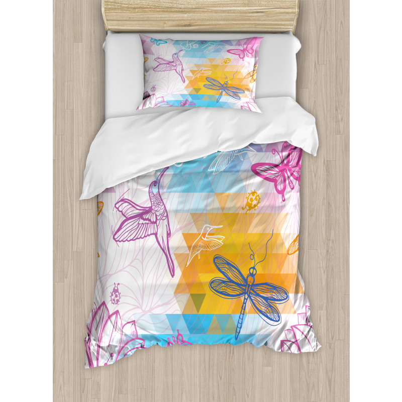 Butterflies Dragonflies Duvet Cover Set