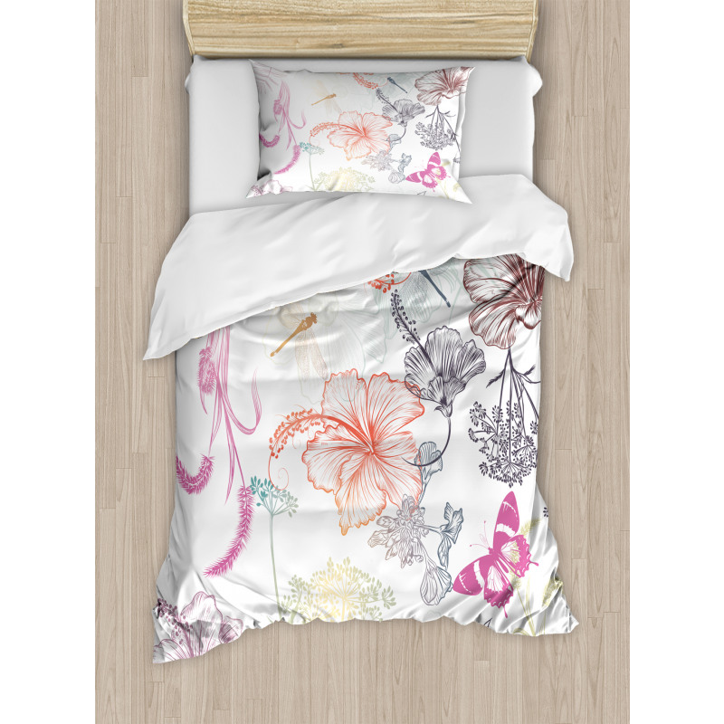 Hibiscus Moth Ornate Duvet Cover Set