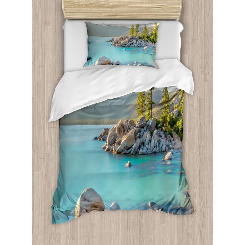 Countryside Lake Beach Duvet Cover Set