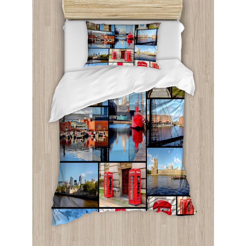 City Landmarks Floral Duvet Cover Set