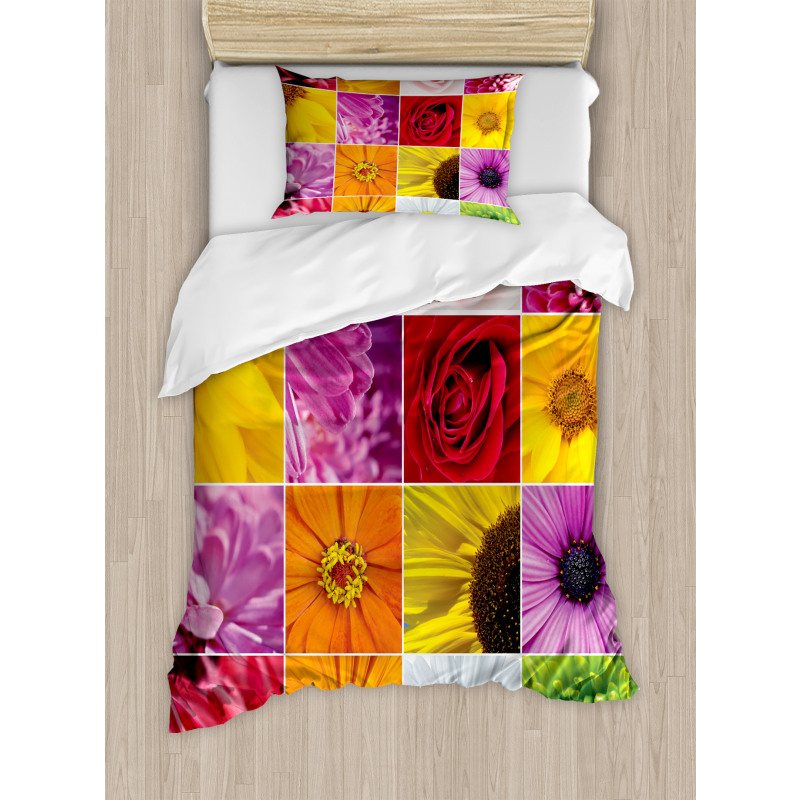 Colorful Flowers Rose Duvet Cover Set