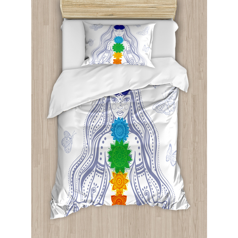 Yoga Meditation Lotus Pose Duvet Cover Set