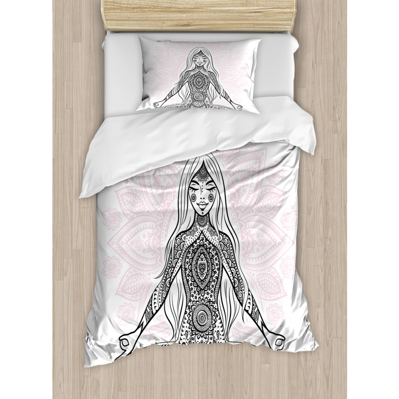 Meditation Lotus Mandala Duvet Cover Set