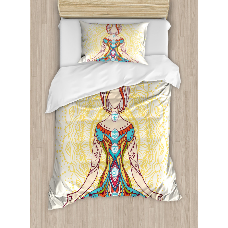 Lotus Pose Inner Peace Duvet Cover Set