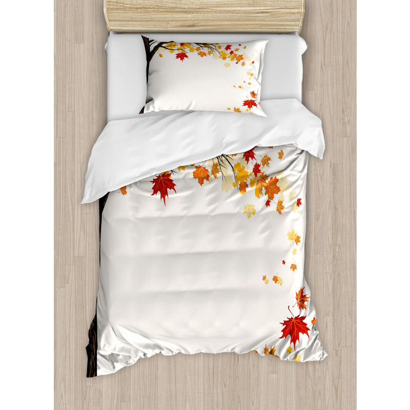 Flying Maple Leaf Seasons Duvet Cover Set